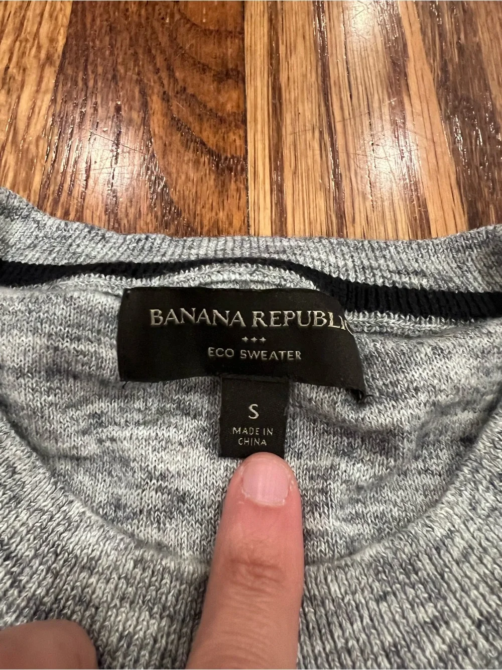 Banana Republic Men's Eco Sweater Crew Neck Grey Black Size Small